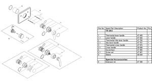 Grohe 19 263 Thermostatic Trim Parts - 19263 smallparts