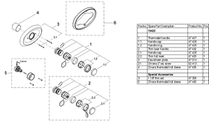 Grohe 19 422 Thermostatic Valve Parts - 19422 smallparts