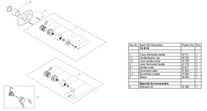 Grohe 19 614 Thermostatic Trim Parts - 19614 smallparts