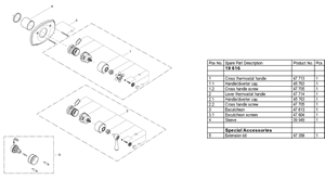 Grohe 19 616 Thermostatic Valve Parts - 19616 smallparts