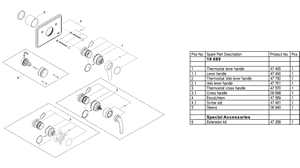 Grohe 19 689 Thermostatic Trim Parts - 19689 smallparts