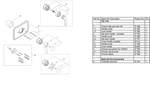 Grohe 19 718 Pressure Balancing Valve Parts - 19718 smallparts