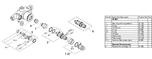 Grohe 34 907 1/2 Thermostatic Valve Parts - 34907 smallparts