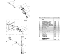 Grohe 35 227 Tub and Shower Combo Trim Parts - 35227 smallparts