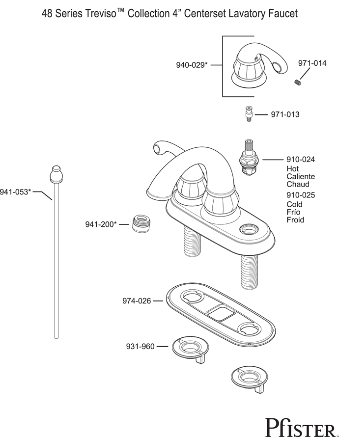 Pfister 48 Series Treviso Replacement Parts - pfister tech 147