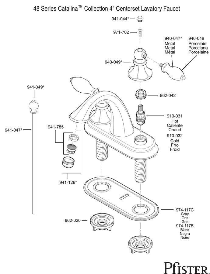 Pfister 48 Series Catalina Replacement Parts - pfister tech 221