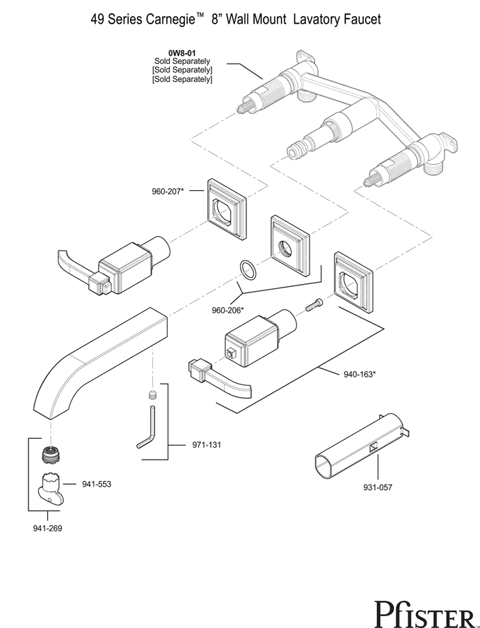 Pfister 49 Series Carnegie - Style 2 Replacement Parts - pfister tech 256