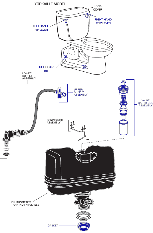 American Standard Yorkville 2325.101 - 16-1/8 in Pressure Assisted Combination Toilet