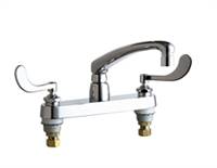 Chicago Faucets - 1100-317VPAABCP - 8-inch Center Deck Mounted Sink Faucet