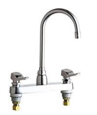 Chicago Faucets - 1100-336GN2AE3CP - 8-inch Center Deck Mounted Sink Faucet