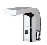 Chicago Faucets 116.770.AB.1 -  HyTronic Edge Lavatory Sink Faucet with Dual Beam Infrared Sensor. Edge Electronic Integral Spout. Vandal Proof Non-Aerating Laminar Flow Stream Solidifier. Stainless Steel Hoses Included.
