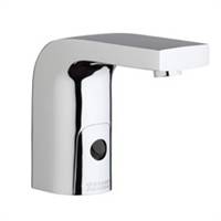 Chicago Faucets 116.860.AB.1 -  HyTronic Edge Lavatory Sink Faucet with Dual Beam Infrared Sensor. Edge Electronic Integral Spout. Vandal Proof Non-Aerating Laminar Flow Stream Solidifier. Stainless Steel Hoses Included.