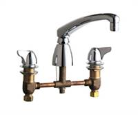 Chicago Faucets - 1201-AL8CP - 8-inch Deck Mounted Kitchen Sink Faucet