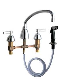 Chicago Faucets - 200-AXKABCP - Kitchen Sink Faucet with Spray