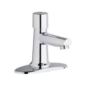 Chicago Faucets 3500-4E2805ABCP - 4-inch Center Single Supply Metering Sink Faucet