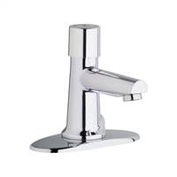 Chicago Faucets 3501-4E2805ABCP - 4-inch Center Hot and Cold Water Metering Mixing Sink Faucet
