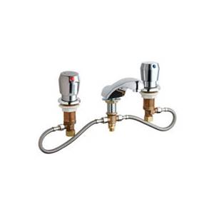 Chicago Faucets 404-HZ665CP - Fully Adjustable Widespread Concealed Deck Mount Lavatory Metering Sink Faucet
