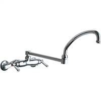 Chicago Faucets - 445-DJ21ABCP Adjustable Wall Mounted Faucet with 21-inch Double Joint Swing Spout