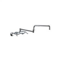 Chicago Faucets - 445-DJ24ABCP Adjustable Wall Mounted Faucet with 24-inch Double Joint Swing Spout