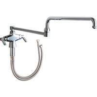 Chicago Faucets 50-DJ26ABCP - Two Handle, Single Hole Deck Mounted Faucet with 26-inch Double Jointed Swing Spout