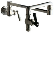 Chicago Faucet - 515-241NHF - Wall Mounted Pot Filler Faucet, Brushed Nickel Finish