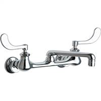 Chicago Faucets 540-LD317ABCP 8 inch Adjustable wall mounted faucet with wrist blade wing handles is a classic design that can be used in both commercial and residential environments.