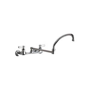 Chicago Faucets 540-LDDJ21ABCP - 8-inch Center Wall Mounted Faucet with Double Joint Swing Spout