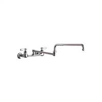 Chicago Faucets 540-LDDJ24ABCP - 8-inch Center Wall Mounted Faucet with 24-inch Double Joint Swing Spout