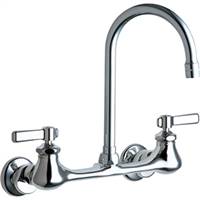 Chicago Faucets 540-LDGN2AE3ABCP - 8-inch Center Wall Mounted Faucet with Gooseneck Spout