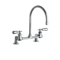 Chicago Faucets - 540-LDGN8AE3-374SSJKABCP - 8-inch Bridge Style Kitchen Faucet