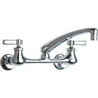 Chicago Faucets - 540-LDL8ABCP - 8-inch Center Adjustable Wall Mounted Faucet with Heavy Duty 8-inch Cast Brass Swing Spout