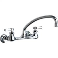Chicago Faucets - 540-LDL9ABCP - 8-inch Center Adjustable Wall Mounted Faucet with 9-inch Tubular Swing Spout - This faucet is in stock and ready to ship
