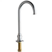 Chicago Faucets 626-FCABCP Single Inlet Remote Deck Mounted Gooseneck Spout with 1.5 gpm Laminar Flow Control Device