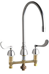 Chicago Faucets - 786-TWGN10AE3SWGAB - Widespread Lavatory Faucet with Third Water Inlet