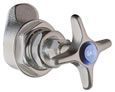 Chicago Faucets 913-LHAGVSAM - Left-Hand 45-Degree Angle Control Valve For Panel Mounting with Chemical Resistant Satin Antimicrobial Coating