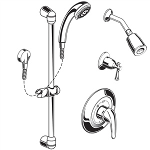 American Standard 1662.213 - FloWise Commercial Shower System Kit - 1.5 gpm