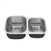American Standard 18CR.9322100S.075 Portsmouth 31x20 Offset Double Bowl Kitchen Sink (Stainless Steel