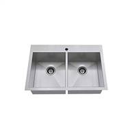 American Standard 18DB.9332211.075 Edgewater 33x22 Double Bowl Kitchen Sink (Stainless Steel)