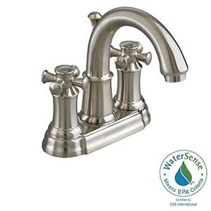 American Standard 7420.221.295 Portsmouth 2-Handle 4" Centerset High-Arc Bathroom Faucet w/ Cross Handles (Brushed Nickel)
