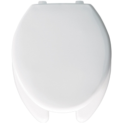Church 293SS - Elongated, Open Front with Cover, SS Plastic Toilet Seat