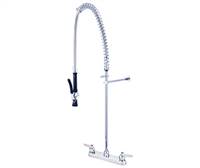 CENTRAL BRASS 0045-LE60 TWO HANDLE 8" LEDGE PRE-RINSE FAUCET (POLISHED CHROME)