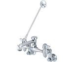 Central Brass 0054-YRC-QI - Two Handle Wallmount Service Sink Faucet with Vacuum Breaker, Wall Brace, Adjustable Inlet Shanks, Integral Stops and Ceramic Disc Cartridges