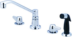 Central Brass 0073-A-Q - Concealed Ledge Faucet on 8-inch centers with side sprayer.