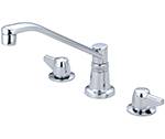 Central Brass 1172-A-Q - Two Handle Concealed Ledge Kitchen Faucet with 8” D Style Swivel Spout