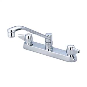 CENTRAL BRASS 80122-A Two Handle Cast Brass Kitchen Faucet 8" D Spout