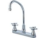 Central Brass 80122-TSA1C2 - Two Handle Cast Brass Kitchen Faucet with Tri-Arc Spout and Cross Handles