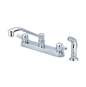 CENTRAL BRASS 80123-A Two Handle Cast Brass Kitchen Faucet 8" D Spout