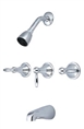 Central Brass 80971-L3 - Three Handle Tub & Shower Set with Lever Handles