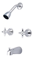 Central Brass 80997-C3 - Two Handle Tub & Shower Set with Cross Handles