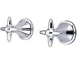 Central Brass 86056-C3 Tub & Shower-2 Cross Hdl 1/2" Ip 6" Cntrs Ceramic Cart-Pvd Pc (Polished Chrome Finish)